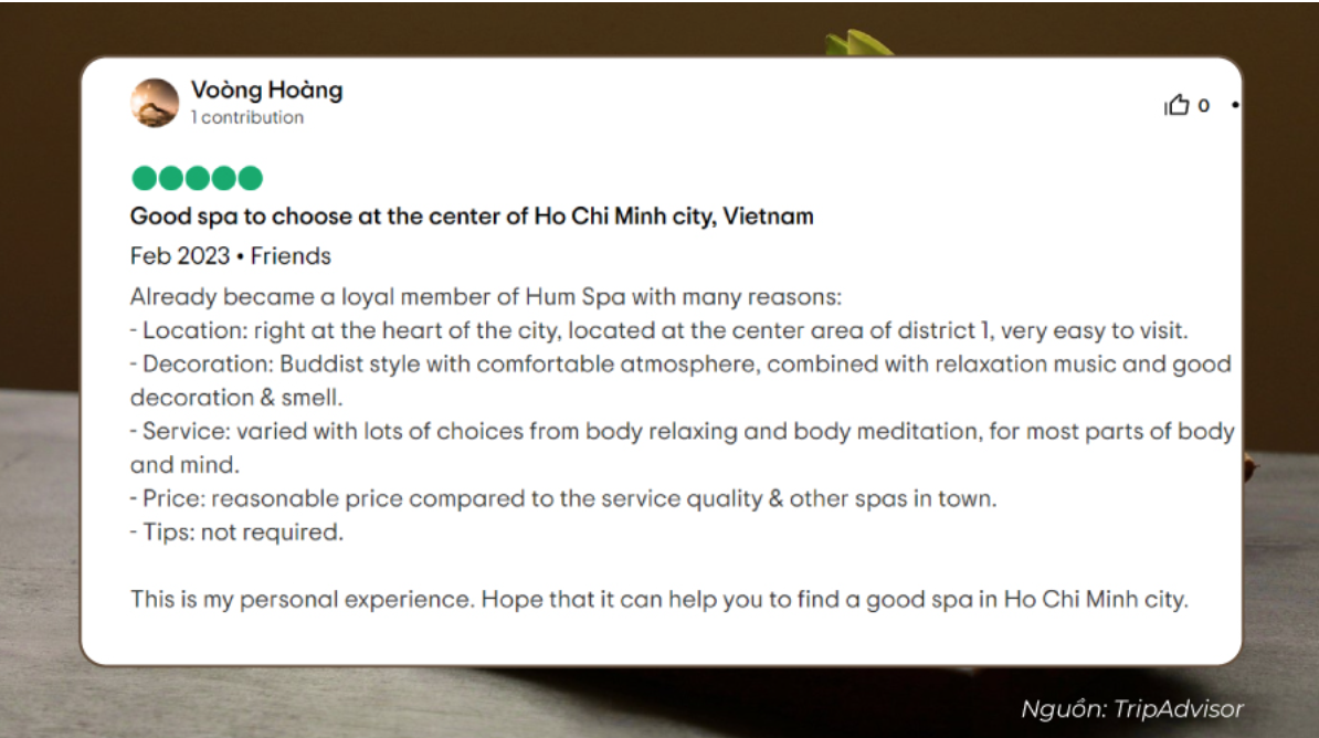 Đánh giá Hum Spa có tốt không?